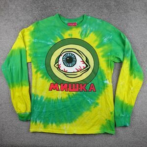 VTG Mishka NYC Shirt Men M Green Yellow MNWKA EyeEyeball Graphic Tee USA Made